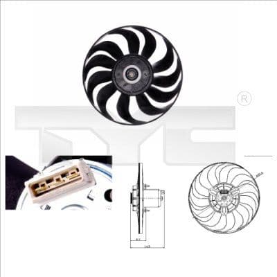 Radiatorventilator past: VW GOLF III, JETTA II, VENTO 1.6-2.8 08.84-09.98