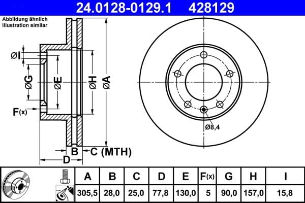 Brake disc Voor Links/Rechts past: NISSAN INTERSTAR  OPEL MOVANO A  RENAULT MASTER II 1.9D-3.0D 12.97-