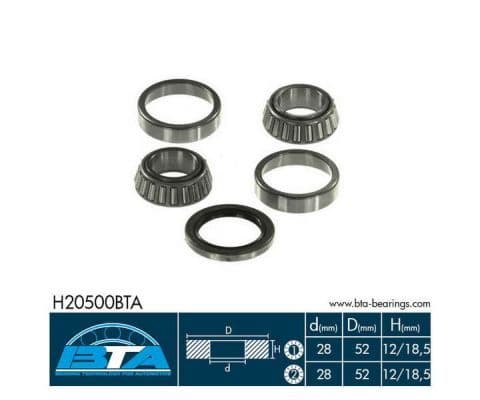 Wiellager kit Achter Links/Rechts (28x52x18,5) past: HYUNDAI ACCENT, ACCENT I, LANTRA I, LANTRA II, PONY, PONY / EXCEL, S 1.3-2.0 10.89-10.00