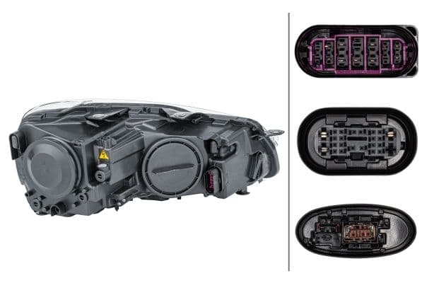 Koplamp Links (bi-xenon/LED, D1S/LED/PY21W/W5W, elektrisch, met motor, kleur invoegen: verchroomd/zwart) past: VW GOLF VI