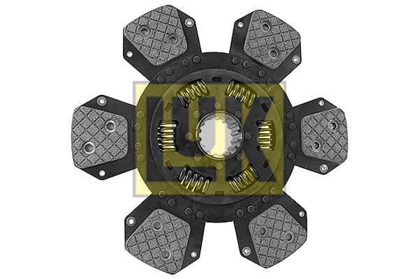 Koppelingsplaat/plaat keramiek (310mm  aantal peddels: 6) past: RENAULT 700 M, 704 M, 720 M, 724 M, 750 MI, 754 MI, 800 M, 804 MI, 850 MI, 854 MI, 85, 85 X, 68-12 RA, 68-12 RS, 75-12 LS, 75-12 RA