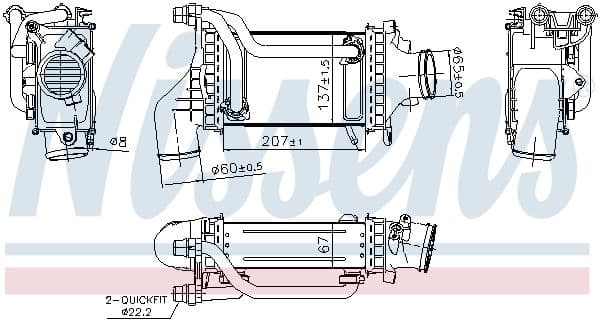 Toevoerluchtkoeler past: MERCEDES C (A205), C (C205), C T-MODEL (S205), C (W205), E (A238), E (C238), E T-MODEL (S213), E (W213), GLC (C253), GLC (X253), SLC (R172), SLK (R172) 2.0/2.0H 12.13-