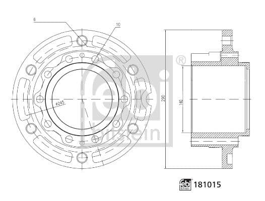 Wheel hub Achter past: MAN FOC, TGL I, TGL II 01.04-