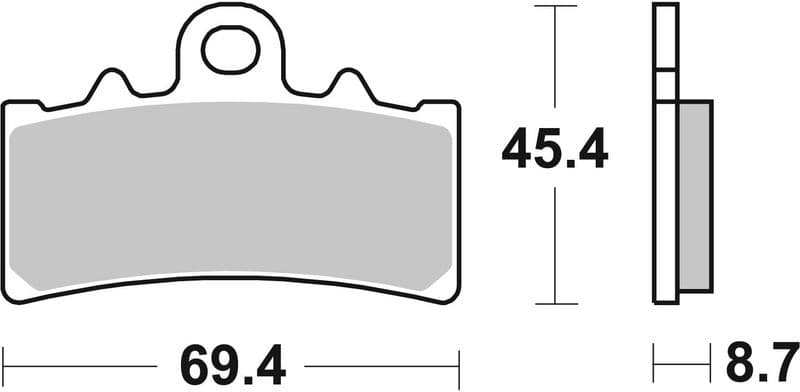 Brake pads Voor, beoogd gebruik: route, materiaal: sinter-SA, 45,4x69,4x8,7mm past: BMW C, G  HUSQVARNA SVARTPILEN, VITPILEN  KTM ADVENTURE, DUKE, RC 125-401 2010-2022