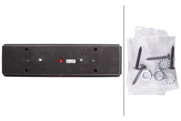 Achterlicht Links (P21W/R5W, kleur indicator oranje, kleur van het glas red, anti-fog licht, achteruitrijlicht) past: VW LT II Chassis / Platform 05.96-07.06