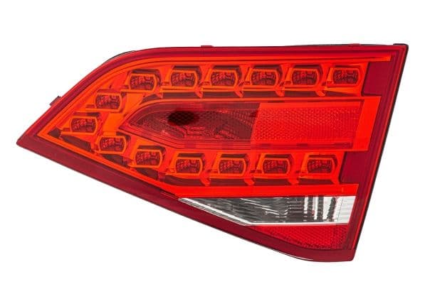 Achterlicht Rechts (binnen, LED/P21W/W16W, kleur indicator gerookt, kleur van het glas red/transparant, anti-fog licht, achteruitrijlicht) past: AUDI A4 B8 11.07-10.11