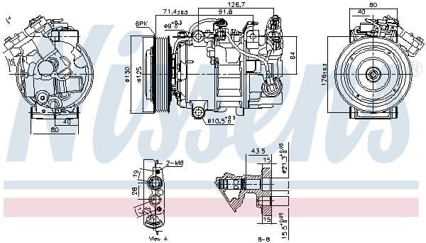 Airconditioning compressor past: NISSAN QASHQAI II  RENAULT GRAND SCENIC III, KADJAR, MEGANE, MEGANE III, SCENIC III, TALISMAN 1.5D 11.08-