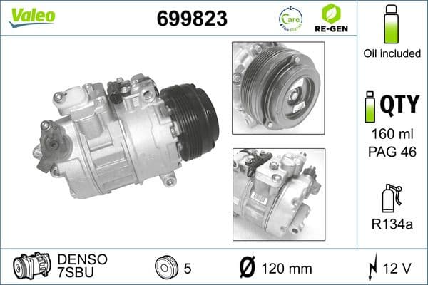 Airconditioning compressor (gereviseerd) past: BMW 3 (E46), 5 (E39), 7 (E38), Z8 (E52) 2.0-4.9 08.95-12.07