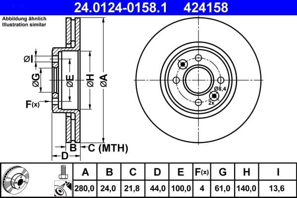 Brake disc Voor Links/Rechts past: RENAULT CLIO II, CLIO III, GRAND SCENIC II, KANGOO, KANGOO EXPRESS, LAGUNA I, LAGUNA II, MEGANE I, MEGANE I CLASSIC, MEGANE I COACH, MEGANE II 1.2-3.0 11.93-