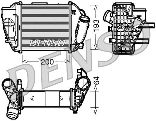 Toevoerluchtkoeler past: AUDI A4 B6, A4 B7 1.9D/2.5D 11.00-05.06