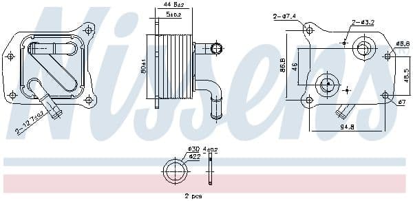 Olie radiator past: NISSAN JUKE, PULSAR, QASHQAI II, X-TRAIL III  RENAULT ESPACE V, KADJAR, MEGANE IV, TALISMAN 1.6/1.8 06.10-