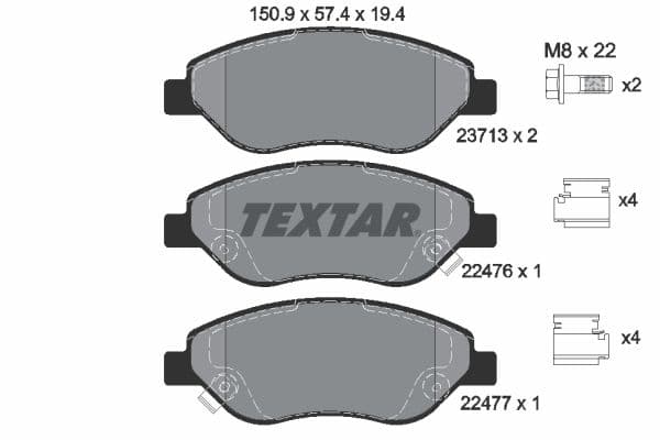 Remblokken set Voor , past: FIAT TIPO 1.0-1.6D 10.15-