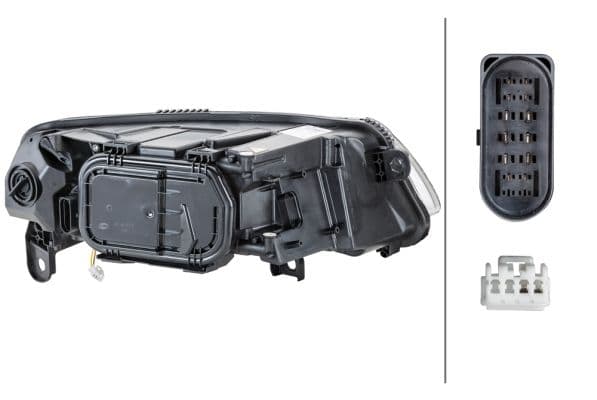 Koplamp Links (bi-xenon, D3S/H7/PY21W, elektrisch, met motor, kleur invoegen: verchroomd/zwart, kleur indicator: transparant) past: AUDI A6 ALLROAD C6, A6 ALLROAD C7, A6 C6 -08.11