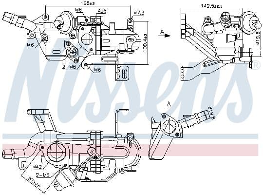 Uitlaatgassen radiator past: DS DS 3, DS 5  VOLVO C30, S40 II, S60 II, S80 II, V40, V50, V60 I, V70 III  CITROEN BERLINGO, BERLINGO MULTISPACE, C3 II, C3 PICASSO, C4 AIRCROSS 1.4D/1.5D/1.6D 02.06-