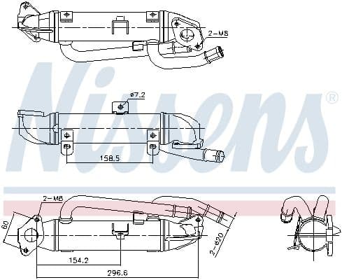 Uitlaatgassen radiator past: AUDI A4 B6, A4 B7  SKODA SUPERB I  VW PASSAT B5.5 1.9D/2.0D 12.03-03.09