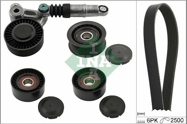 V-snaren set (met rollen) past: AUDI A4 ALLROAD B8, A4 B8, A5, A6 ALLROAD C6, A6 C6, Q5  VW PHAETON 2.7D/3.0D 05.04-05.17