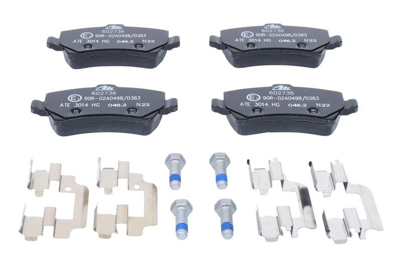 Remblokken set Achter (met extra's  met remklauw geleidingsbouten), past: VOLVO S60 II, S80 II, V60 I, V70 III, XC60 I, XC70 II 1.5-4.4 03.06-12.18
