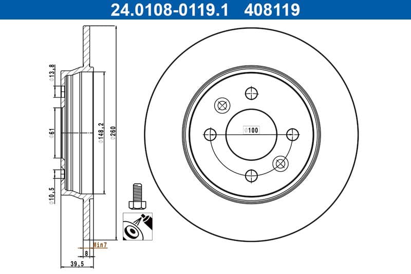 Brake disc Achter Links/Rechts past: RENAULT CLIO V 1.0-1.6H 06.19-