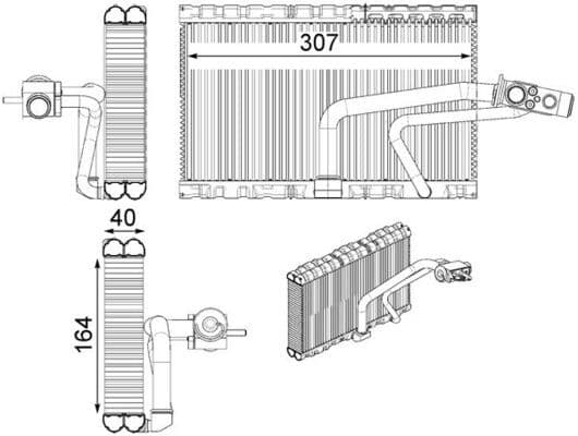 Airconditioning verdamper past: MERCEDES G (W463) 2.7D-6.0 09.93-04.18