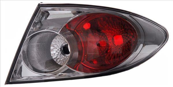 Achterlicht Links (extern, W21/5W/WY21W, kleur indicator wit, kleur van het glas red) past: MAZDA 6 GG, GY Hatchback / Saloon 06.02-03.05