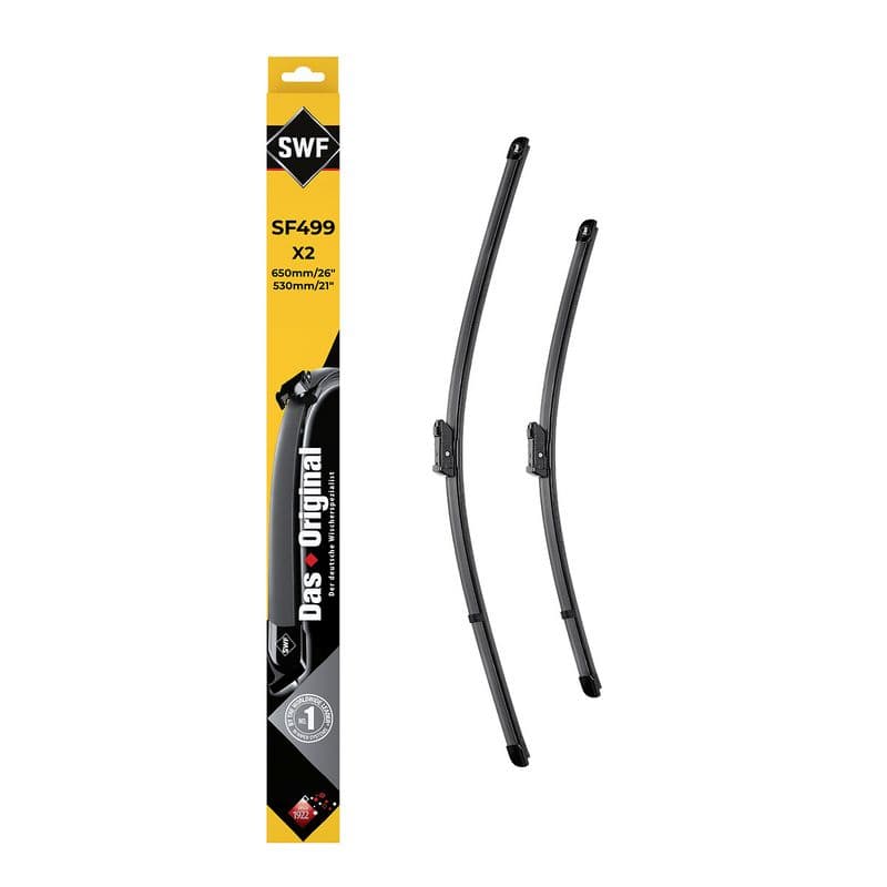 Wisserblad voegloos Voor met spoiler (2pcs) Visioflex 650/530mm past: AUDI Q6 E-TRON  LAND ROVER RANGE ROVER EVOQUE  PORSCHE CAYENNE, MACAN  SKODA KODIAQ II  VW ATLAS, TAYRON, TIGUAN 12.16-