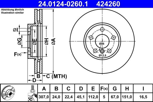 Brake disc Voor Links/Rechts past: BMW 1 (F40), 2 (F45), 2 (U06), 2 GRAN COUPE (F44), 2 GRAN TOURER (F46), 2 GRAN TOURER VAN (F46), X1 (F48), X1 (U11), X2 (F39), X2 (U10) 1.5-Electric 11.13-