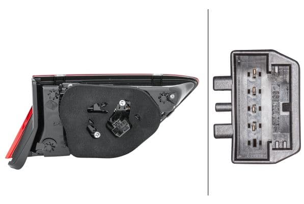 Achterlicht Rechts (binnen/bovenste deel, LED, kleur van het glas red, achteruitrijlicht) past: VW TIGUAN II 01.16-12.19