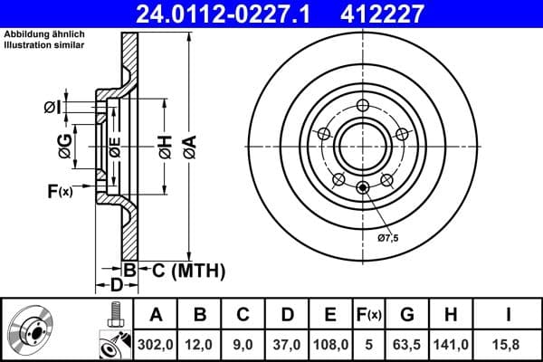 Brake disc Achter Links/Rechts past: VOLVO XC40 1.5-2.0H 10.17-