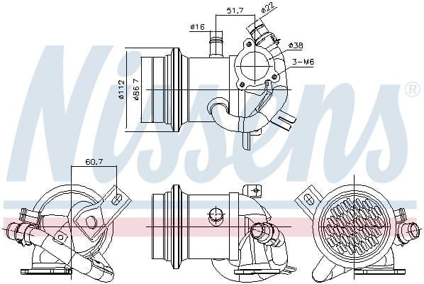 Uitlaatgassen radiator past: AUDI A1  SEAT IBIZA IV, IBIZA IV SC, IBIZA IV ST, TOLEDO IV  SKODA FABIA III, RAPID  VW POLO V 1.4D 02.14-12.22