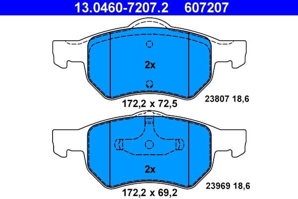Remblokken set Voor , past: CHRYSLER VOYAGER III, VOYAGER IV  DODGE CARAVAN 2.0-3.8 01.95-12.08