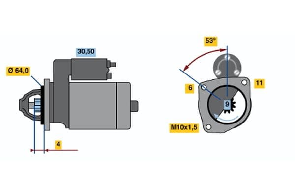 Starter (12V, 0,7kW, gereviseerd) past: RENAULT CLIO I, CLIO II, CLIO III, CLIO IV, KANGOO, KANGOO EXPRESS, MODUS, SCENIC I, THALIA I, TWINGO I 1.0-1.9D 01.96-