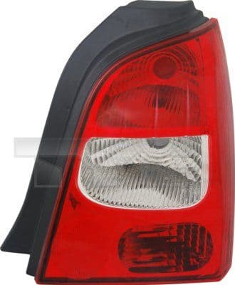 Achterlicht Rechts (P21/5W/P21W, kleur indicator wit, kleur van het glas red) past: RENAULT TWINGO II Hatchback 03.07-11.11