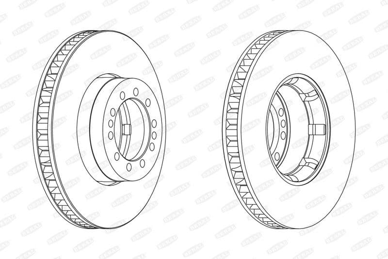 Brake disc voor Links/Rechts (375mmx45mm) past: RVI MIDLUM 01.00-