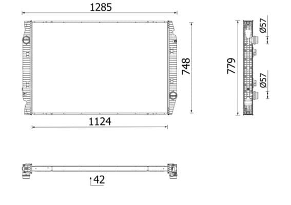 Motorradiator ((en) without frame) EURO 6 past: IVECO STRALIS II, S-WAY, X-WAY F3AE3681Y-F3HGE611Z 09.12-