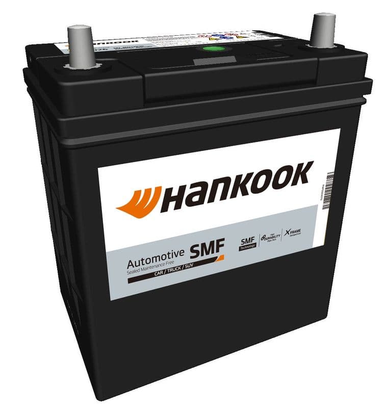 Batterij HANKOOK 12V 40Ah/360A (R+ standaard terminal) 187x127x220 B00 - geen montageflens (beginnen)