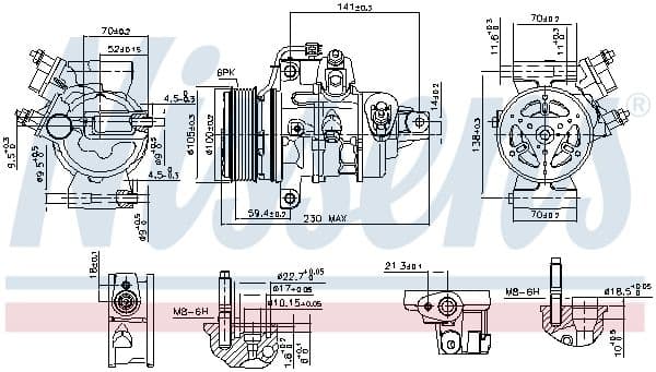 Airconditioning compressor past: FORD ECOSPORT, FIESTA VII, KA+ III, PUMA, TOURNEO COURIER B460, TRANSIT COURIER B460, TRANSIT COURIER V769 1.5D 10.13-