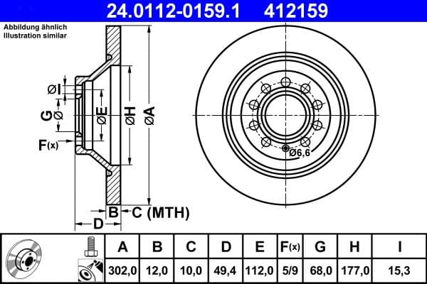 Brake disc Achter Links/Rechts past: AUDI A6 C6 2.0-4.2 05.04-08.11