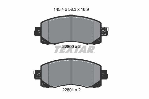 Remblokken set Voor , past: SUBARU CROSSTREK, FORESTER, IMPREZA, OUTBACK, XV 1.6-2.5 10.16-