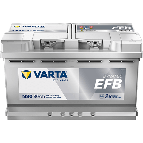 Batterij VARTA 12V 80Ah/800A (EN) Dynamic EFB  (EN) START&STOP EFB (R+) 315x175x190 B13 - montageflens 10,5 mm (efb)