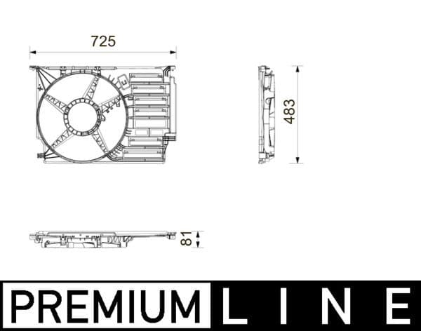 Radiator ventilator behuizing past: BMW 1 (F40), 2 (F45), 2 GRAN COUPE (F44), 2 GRAN TOURER (F46), 2 GRAN TOURER VAN (F46), X1 (F48), X2 (F39)  MINI (F55), (F56), (F57) 1.2/1.5/2.0 09.13-