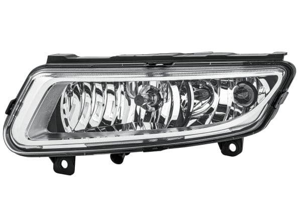 Mistlamp Voor Links (H8/P21W, met dagrijlichten  met gebogen lichten) past: VW POLO V 6R 06.09-05.14