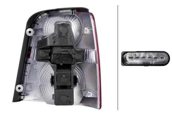 Achterlicht Links (P21W/R5W, kleur indicator wit, kleur van het glas red/transparant, anti-fog licht, achteruitrijlicht) past: VW TOURAN I 01.07-05.10