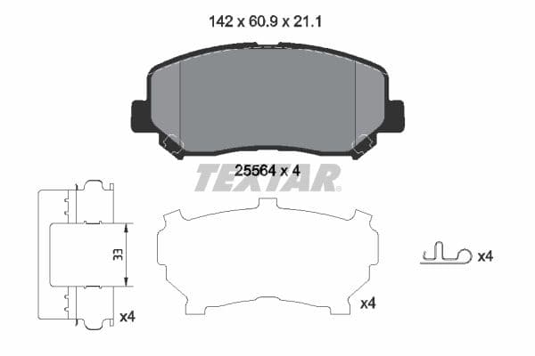 Remblokken set Voor , past: CHRYSLER 200  JEEP CHEROKEE 2.0-3.2 11.13-