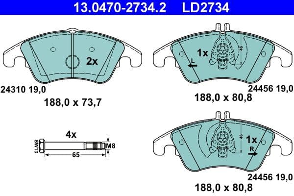 Keramische remblokken Voor (met remklauw geleidingsbouten), past: MERCEDES C (C204), C T-MODEL (S204), C (W204), CLS (C218), CLS SHOOTING BRAKE (X218), E (A207), E (C207) 1.6-5.5 01.07-