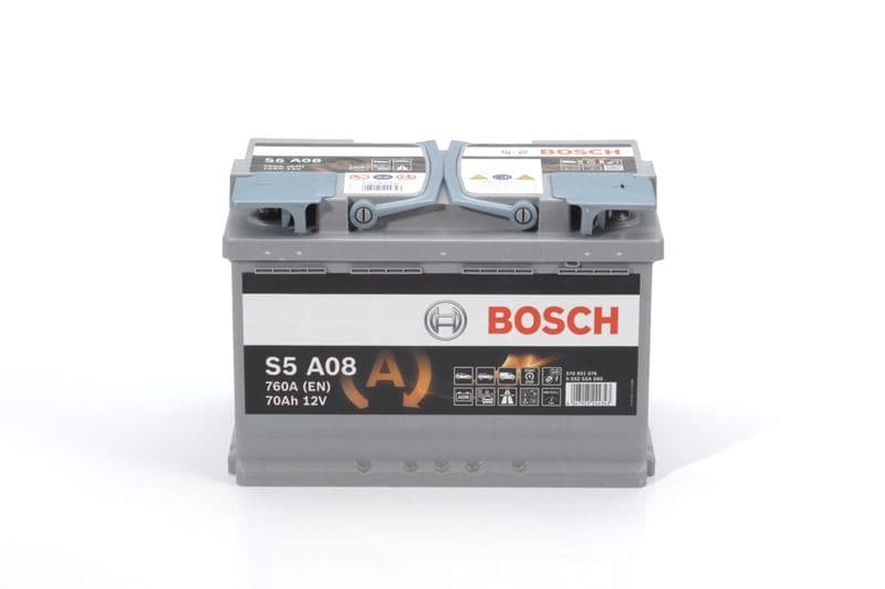 Batterij BOSCH 12V 70Ah/760A (EN) START&STOP AGM (R+ standaard terminal) 278x175x190 B00 - geen montageflens (agm/beginnen)