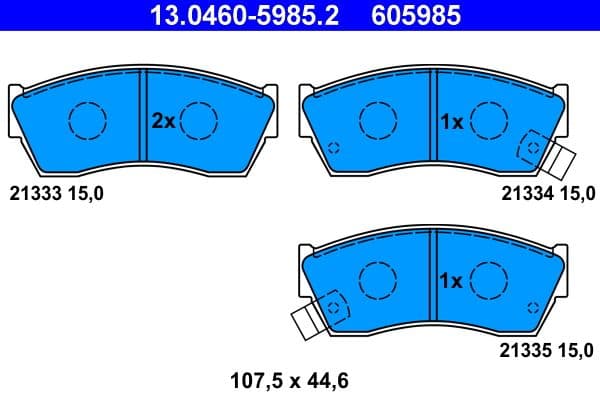 Remblokken set Voor , past: SUBARU JUSTY II  SUZUKI ALTO IV, ALTO V, ALTO VI, CAPPUCCINO, SWIFT, SWIFT I, SWIFT II  TATA INDICA, INDIGO, INDIGO MARINA 0.7-1.4D 08.85-