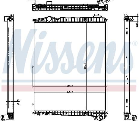 Motorradiator ((en) with frame, medium) EURO 6 past: SCANIA G II, L, P II, R II, S DC07.108-OC13.104 09.16-