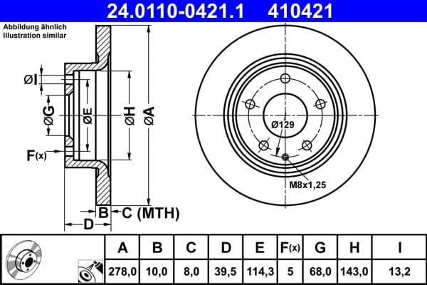 Brake disc Achter Links/Rechts past: MAZDA 6 2.0/2.2D/2.5 08.12-