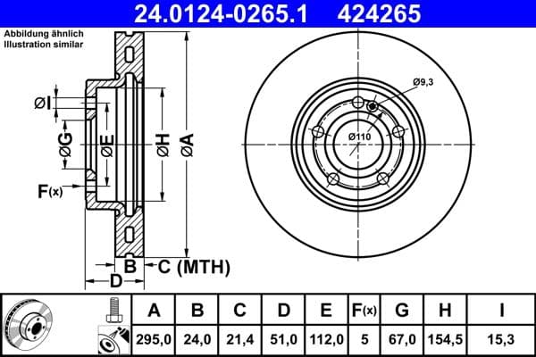 Brake disc Voor Links/Rechts past: MERCEDES A (V177), A (W177), B SPORTS TOURER (W247), CLA (C118), CLA SHOOTING BRAKE (X118) 1.3/1.3H/1.5D 03.18-