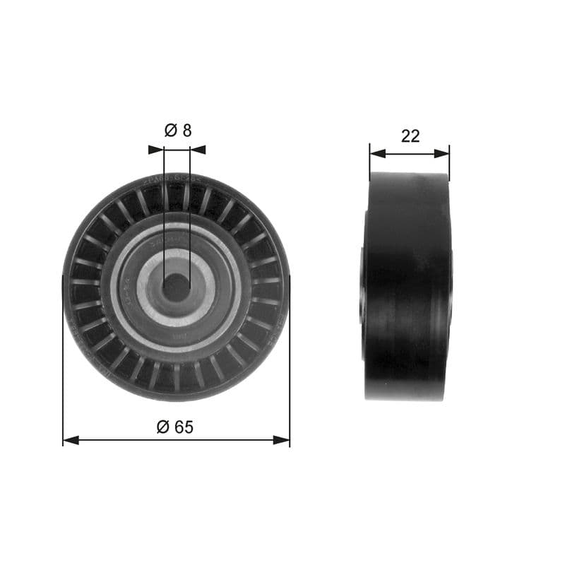 Deflection/Guide Pulley, V-ribbed belt